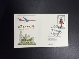 Swissair Erstflugbrief Madrid - Zürich 1967