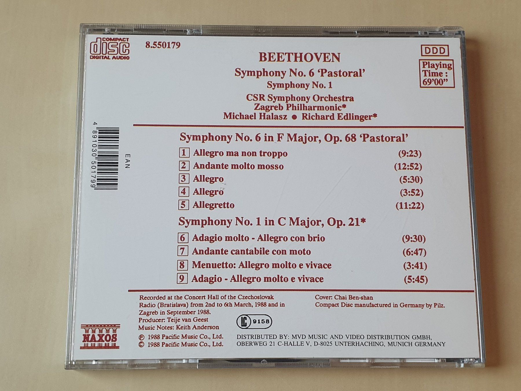CD: Beethoven Symphony No. 6 & 1 – Usato da Stansstad venduto da collectorsshop 1
