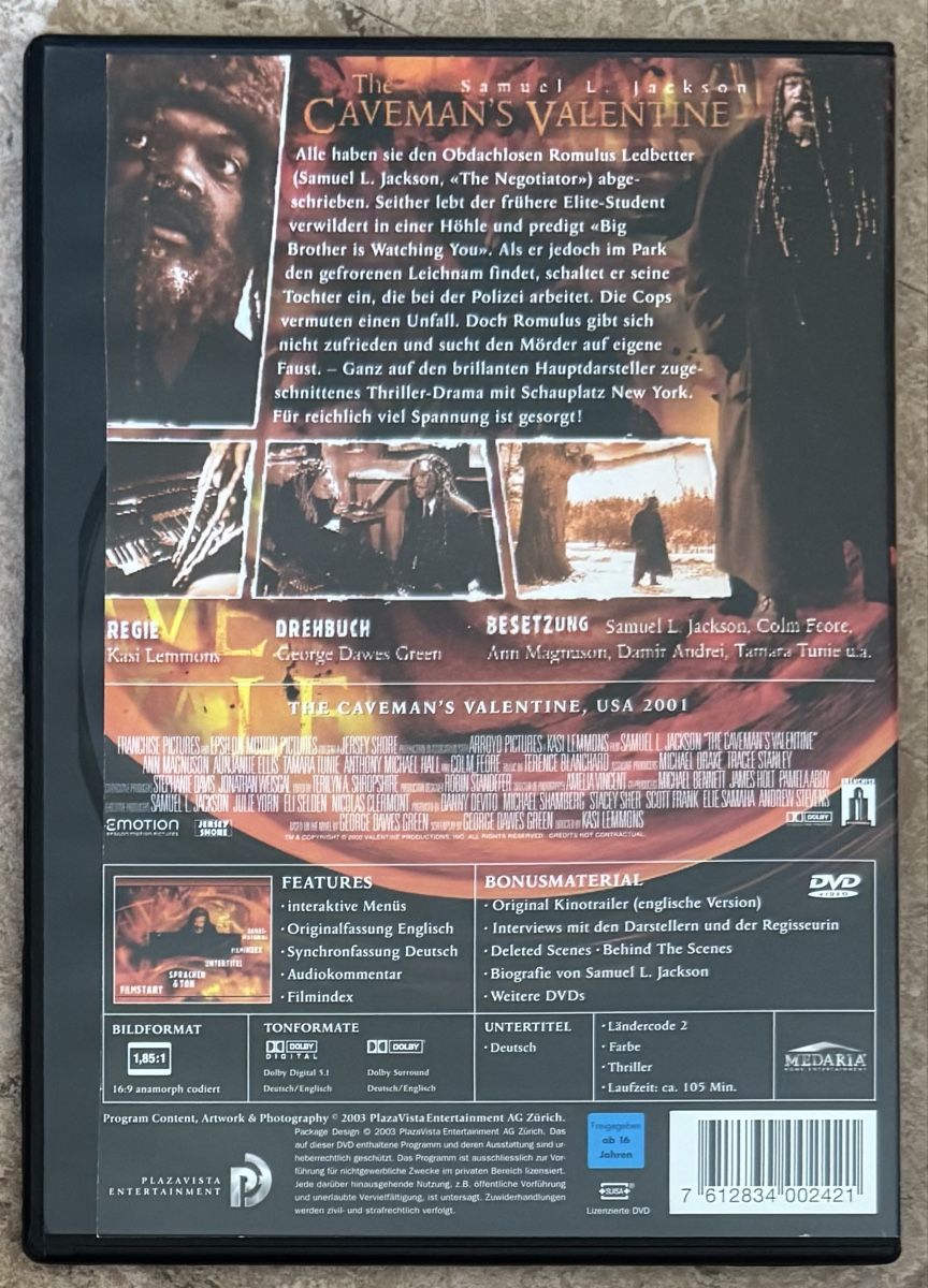 Alle DVDs: THE CAVEMAN‘S VALENTINE  – Neu (gemäss Beschreibung) aus Dietikon von AndreaSch01 1