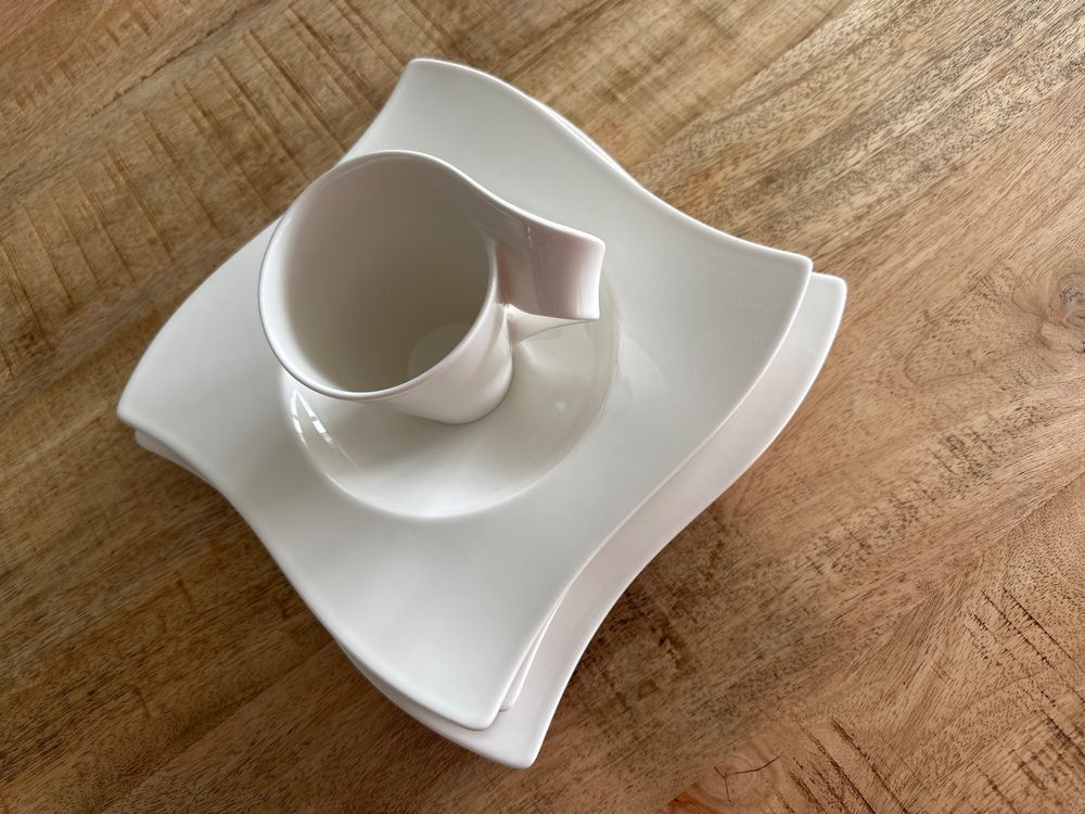 Villeroy & Boch NewWave Tazze Da Caffè In Porcellana, Set Da 6 Pezzi Da 250 Ml, Manico Curvo, Bianco, Made In Germany - 3