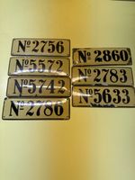 Antike Emailschilder Nummern, diverses, Vintage!