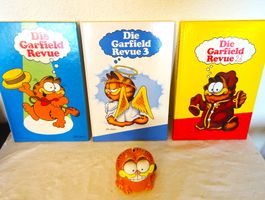 3 Garfield Bücher Garfield Revue + Spardose kultig 80er
