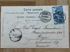 Illustrierte Karte mit UPU 25.- (blau), ab Zürich