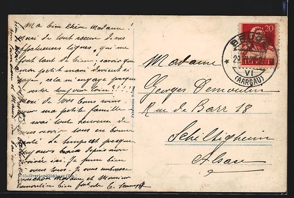 Ansichtskarten: AK Brugg, Kaserne, 1927 – Gebraucht aus Berlin von bartko-reher 1