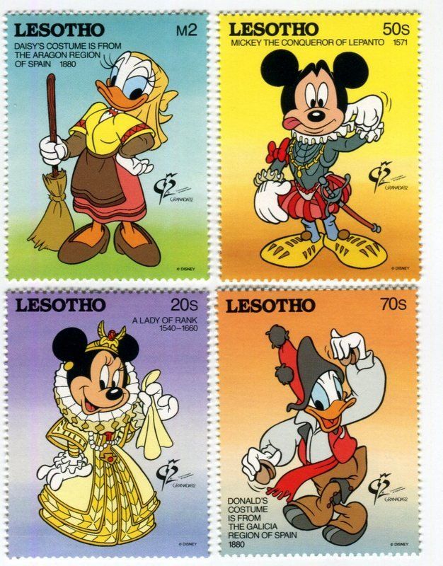 Tutti i francobolli: Briefmarken "Walt Disney. Micky Maus". Lesotho. – Nuovo e nell'imballaggio originale da Basel venduto da Butsch5