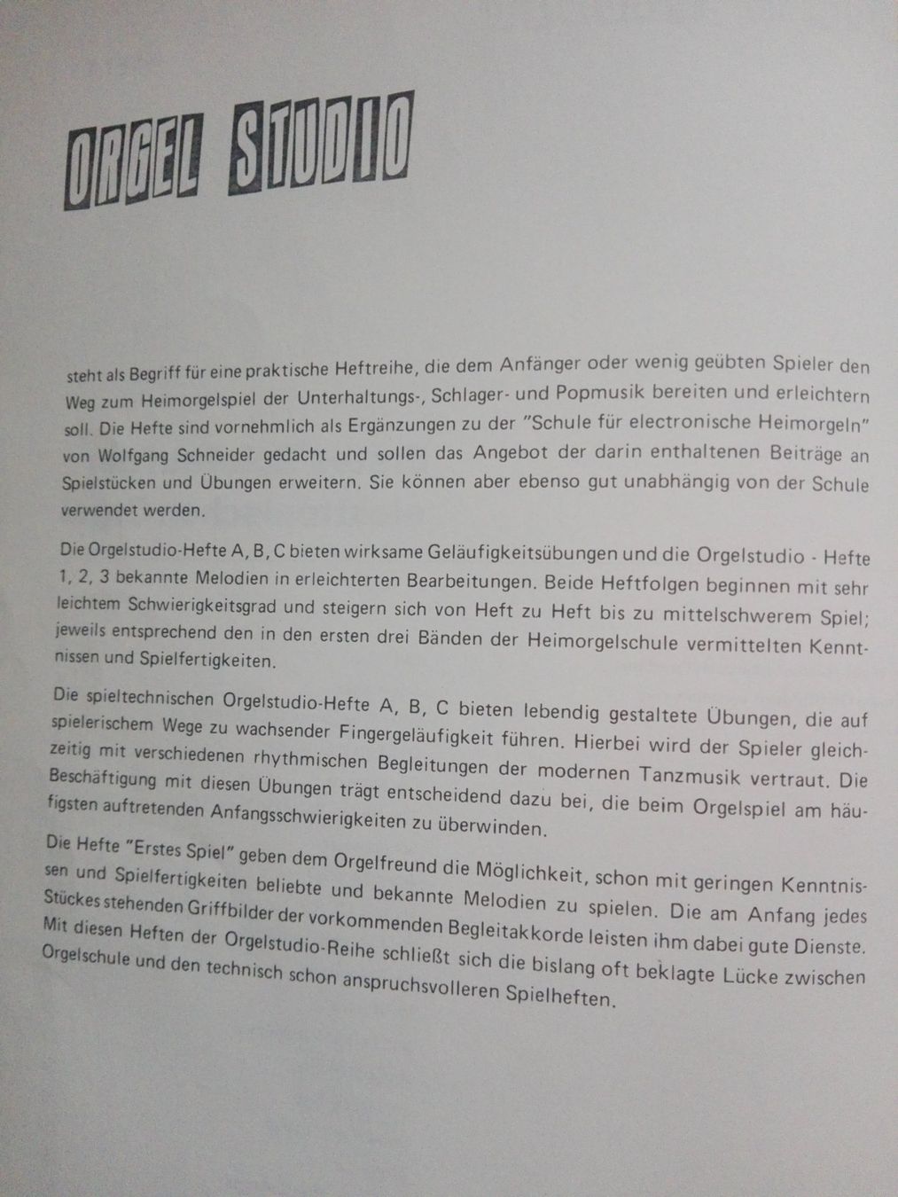 Livres: Orgel Studio - Erstes Spiel auf der Orgel (Heft 1 + 2) ©1972 – D'occasion à St.Gallen par elk2022 4