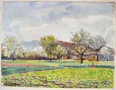 Dipinti: Aquarelle de Jean Hellé 1952 – Usato da Biel/Bienne venduto da Galaq