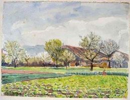 Aquarelle de Jean Hellé 1952