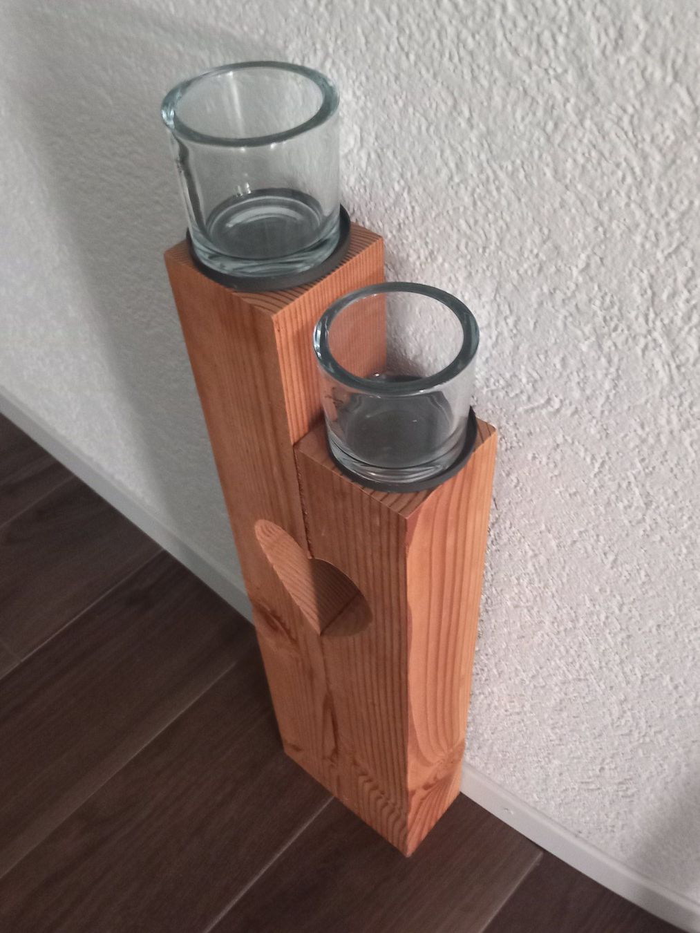 Portacandele: Kerzenständer aus Holz mit Herz – Usato da Wettingen venduto da Socrates11 3