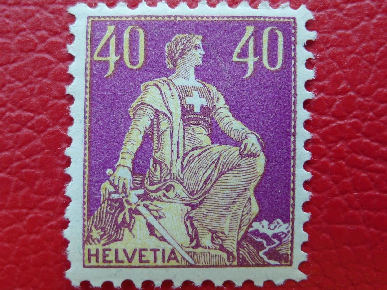 Tutti i francobolli: 1908, Helvetia mit Schwert: Nr.112 postfrisch ** Kat: 75.-+ – Usato da Sursee venduto da Luzernerraute