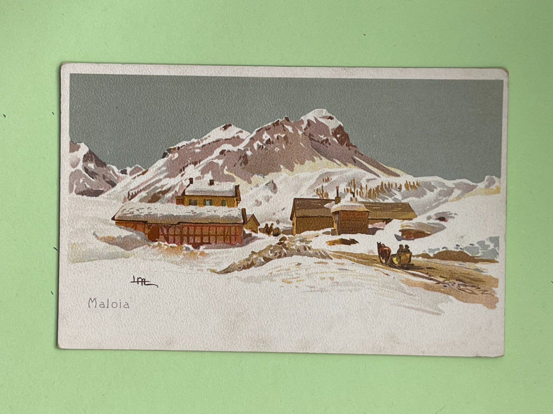 Cartoline postali: Maloja - Künstlerkarte – Usato da Steg VS venduto da _vinci_