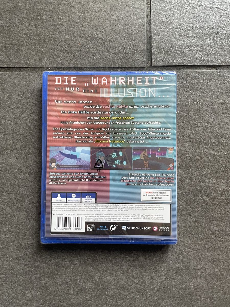 Sony Giochi: AI: The Somnium Files Nirvana Initiative PS4 – Nuovo (secondo la descrizione) da Zürich venduto da cENS0R 1