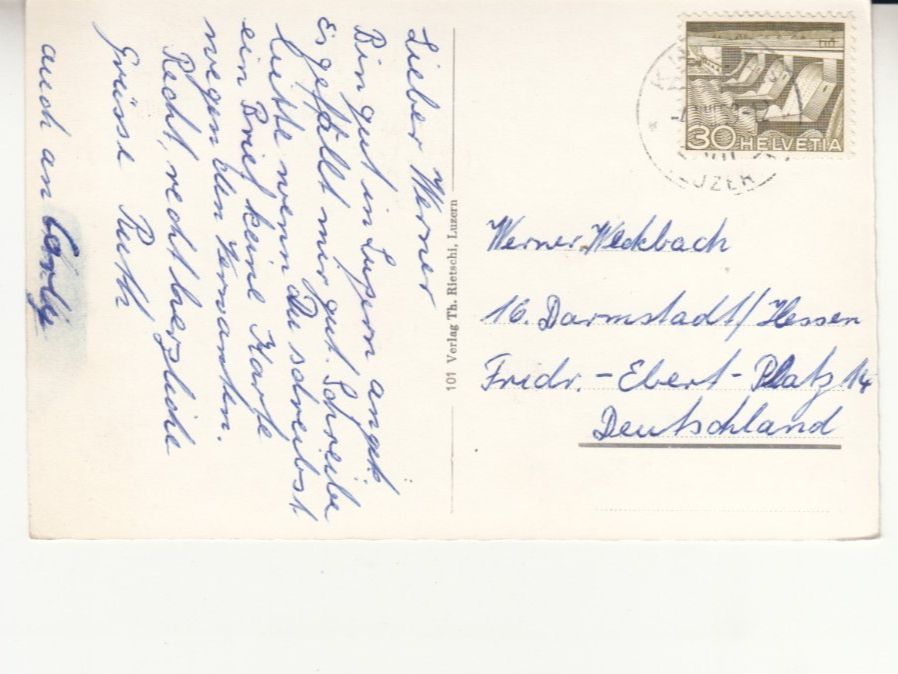 Cartoline postali: Luzern 1959 – Usato da Bürglen TG venduto da StampGraf 1