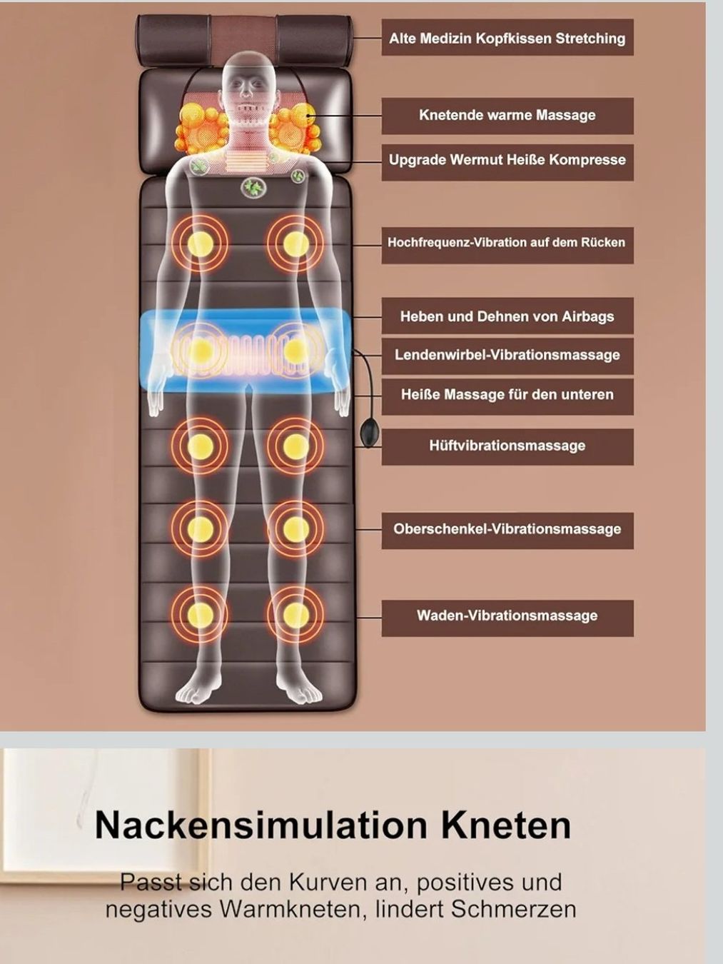 Dispositivi per massaggi: Massageauflage mit Heizfunktion, Vibration, massage neu – Nuovo e nell'imballaggio originale da Winterthur venduto da criss_surdila 2