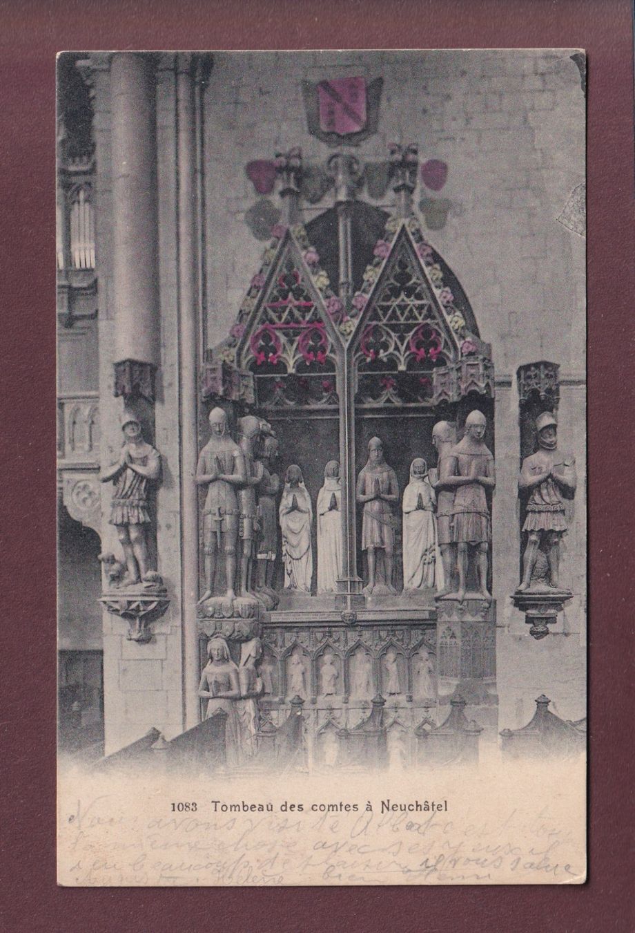 Cartoline postali: NEUCHÂTEL - Tombeau des comtes - 1906 – Usato da Pully venduto da nicecards