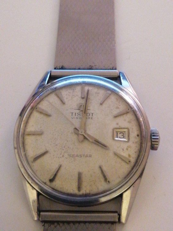 Montre Tissot Seastar Mécanique Vintage Années 1970 - Boîtier 37mm Acier, Cadran Argenté