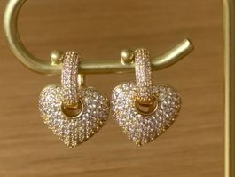 Luxus Elegante Mini Creolen Ohrschmuck Ohrstecker Farbe Gold