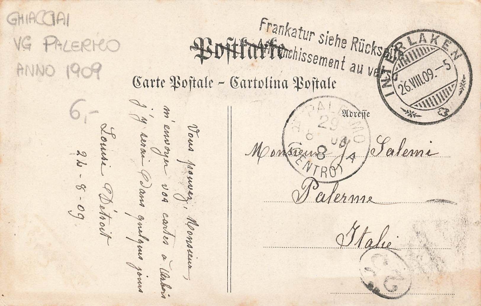 Cartes postales: Interlaken BE Panorama mit Jungfrau – D'occasion à Biasca par Blenio71 1
