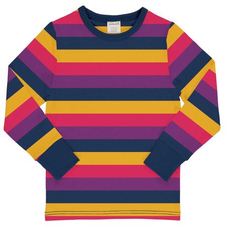 Maxomorra Langarmshirt  Stripe Purple 110/116