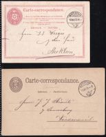 PK Privatzudruck 1879 + ohne 1870, Johann Sträuli Winterthur