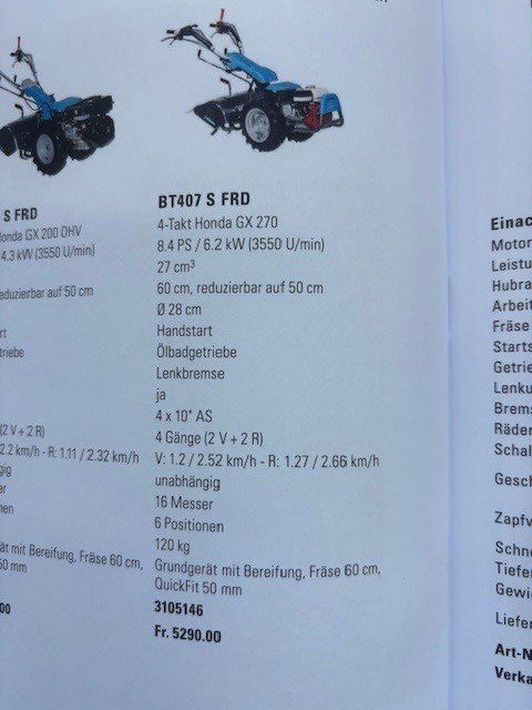 Tutte le macchine: Einachser / Bodenfräse Bertolini BT 407 S FRD – Nuovo (secondo la descrizione) da Hallwil venduto da volvo63 7