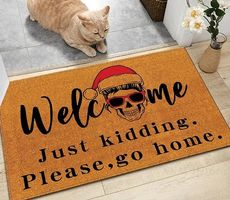 Teppich Welcome.. Just Kidding. Go Home Skull Black Friday %