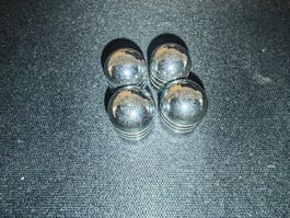 4 Ventilkappen Metall silber 4 Stück gebrauchter Zustand