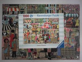 Ravensburger Puzzle, 1000 Teile, Street Market, komplett