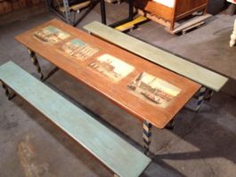 Biedermeier Tisch bemalt Venedig Motiv