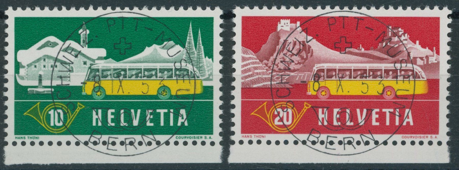 Tutti i francobolli: 1953 - Autopost - Ersttag Voll Stempel ET – Usato da Schindellegi venduto da leecollect