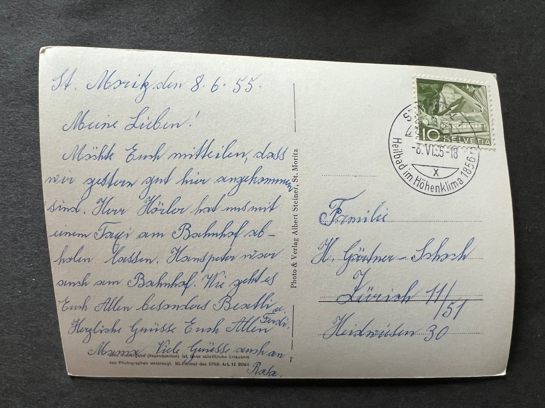 Cartes postales: Ansichtskarte St. Moritz 1955  (M173) – D'occasion à Hinwil par Sidi4 1