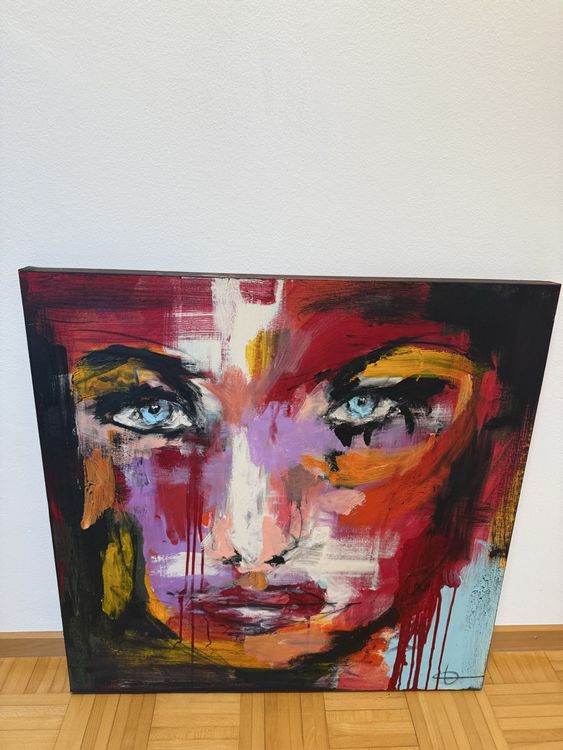 Abstraktes Acrylbild Portrait - Unikat by Art Désirée (80x80 6
