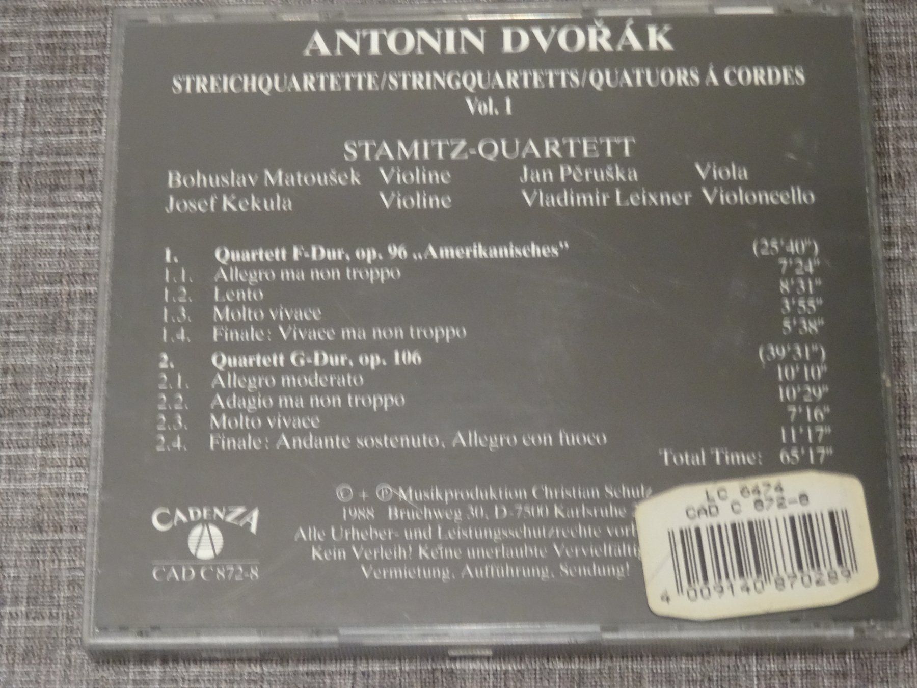CD: Dvořák Streichquartette Vol. 1, CD – Usato da Olten venduto da Disc-Ausverkauf 1