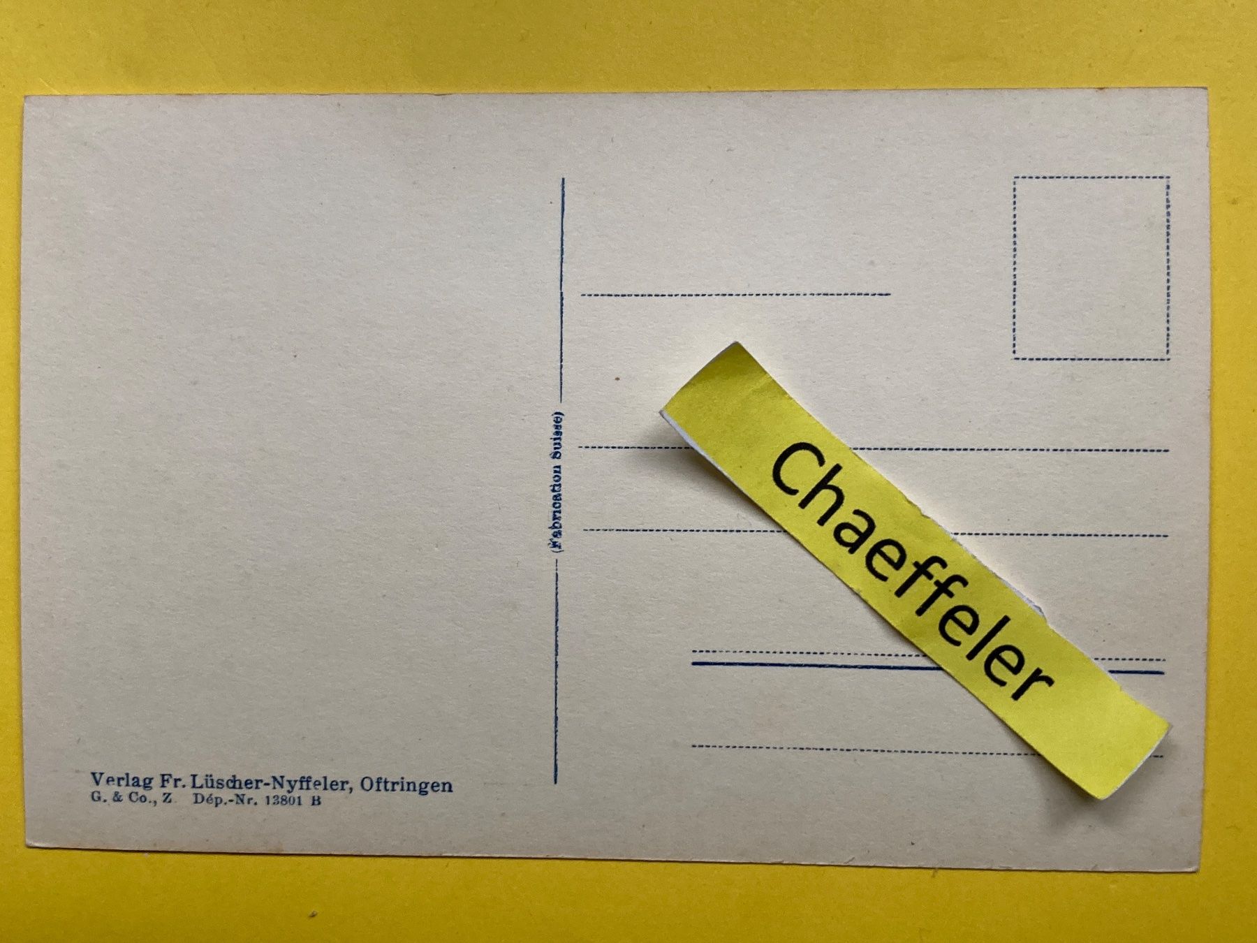 Ansichtskarten: Oftringen – Gebraucht aus Zürich von Chaeffeler 1