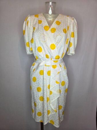 Vintage 80s Polka Dot Dress – Belted