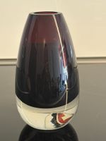 Vase Glas dunkel-weinrot Okkolin Riihimäki Finnland 60er Jah