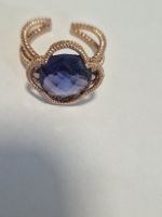 Latelita Open Clover Gemstone Cocktail Ring Rosegold Amethys