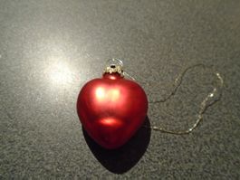 Weihnachtskugel Herz, rot, klein
