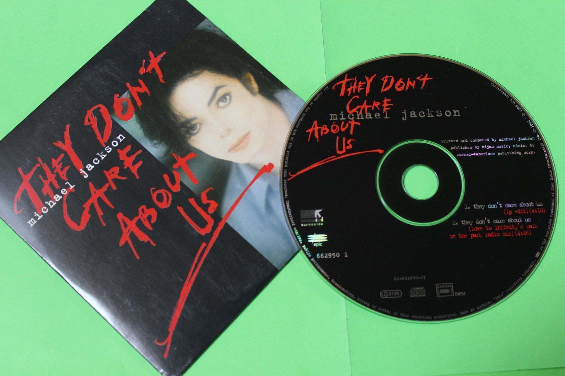 CD: Michael Jackson - They don't care about us 1996 CD-Single – Usato da Tübach venduto da JamesStone 3