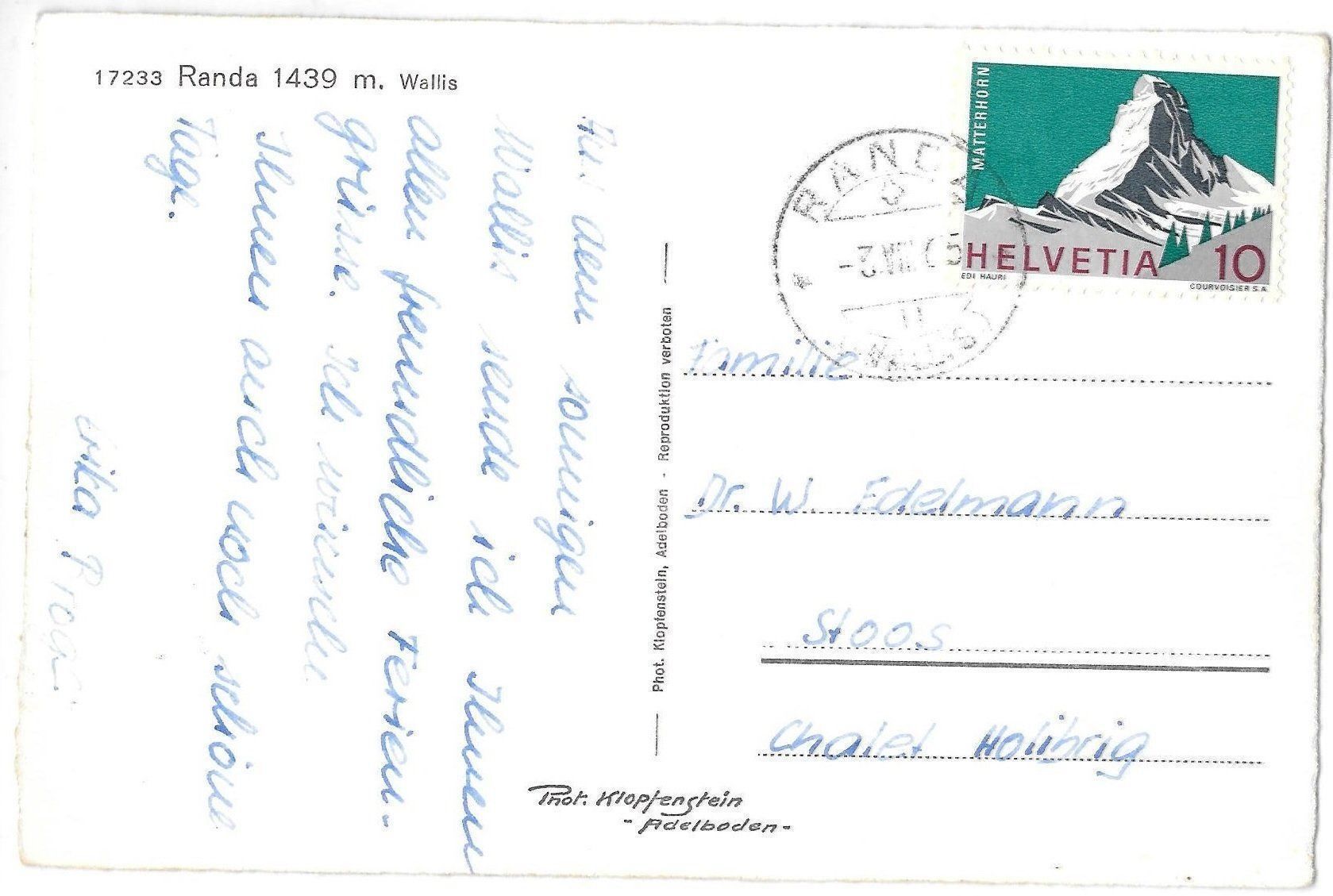 Cartoline postali: Randa Gesamtansicht – Usato da Olten venduto da clotaldi 1