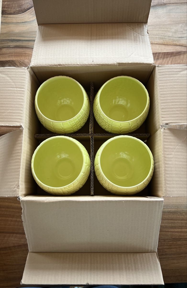 Migros Blumentöpfe: NEU!! 4er Set: Blumentöpfe, Keramik, Frühling! – Neu und originalverpackt aus Derendingen von Laubfleckerli