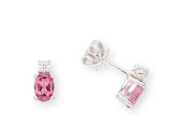Ohrstecker Weissgold mit Diamant und Turmaline