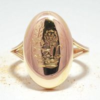 Tiffany & Co. – Antiker 18K Goldring mit Löwengravur