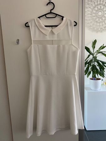 Tally Weijl weisses Kleid mit Netzeinsatz Gr.40