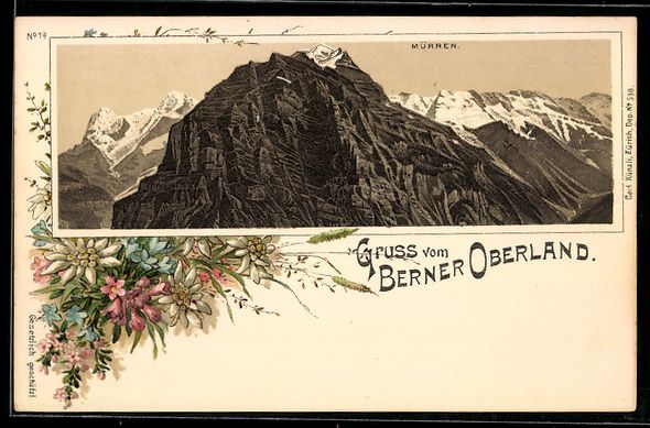 Ansichtskarten: Litho Mürren /Berner Oberland, Bergpart – Gebraucht aus Berlin von bartko-reher