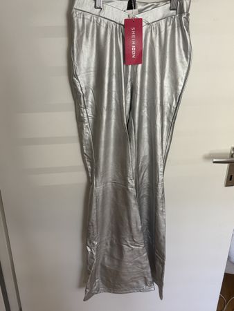 Hose Shein Icon metallic silber Grösse XS neu mit Etikett
