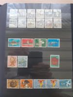 Helvetia Briefmarken in blauem Album