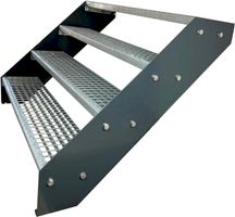 Stahltreppe 4 Stufen 80x76cm anthrazit