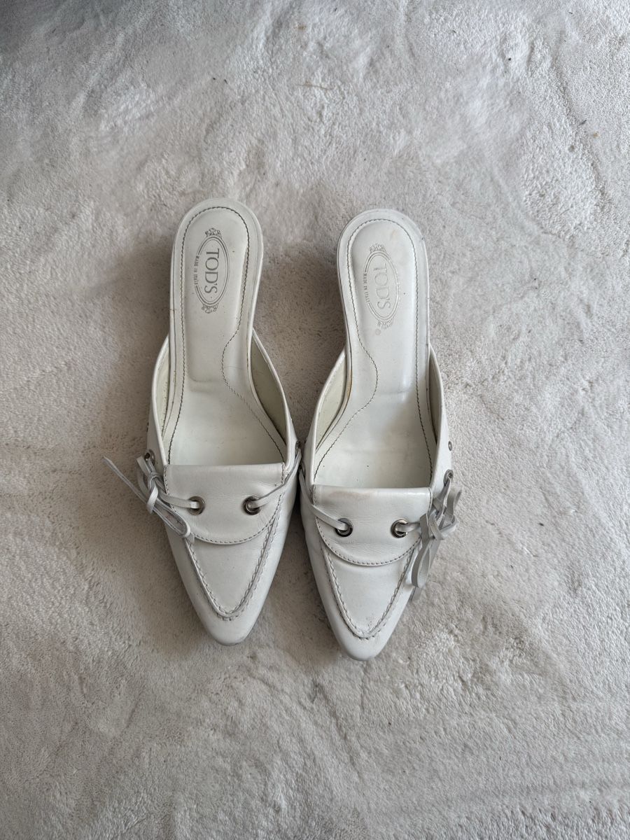Tod'S Scarpe da donna: TOD’S White Leather Mules – Usato da Wabern venduto da lenaakunz 3