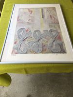 Lithographie Abstrakte Kunst, gerahmt  signiert von HC Jansn